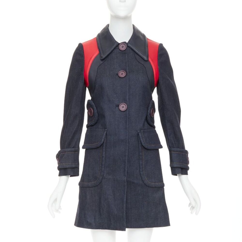 Miu Miu 2014 Denim Leather Inserts Jacket